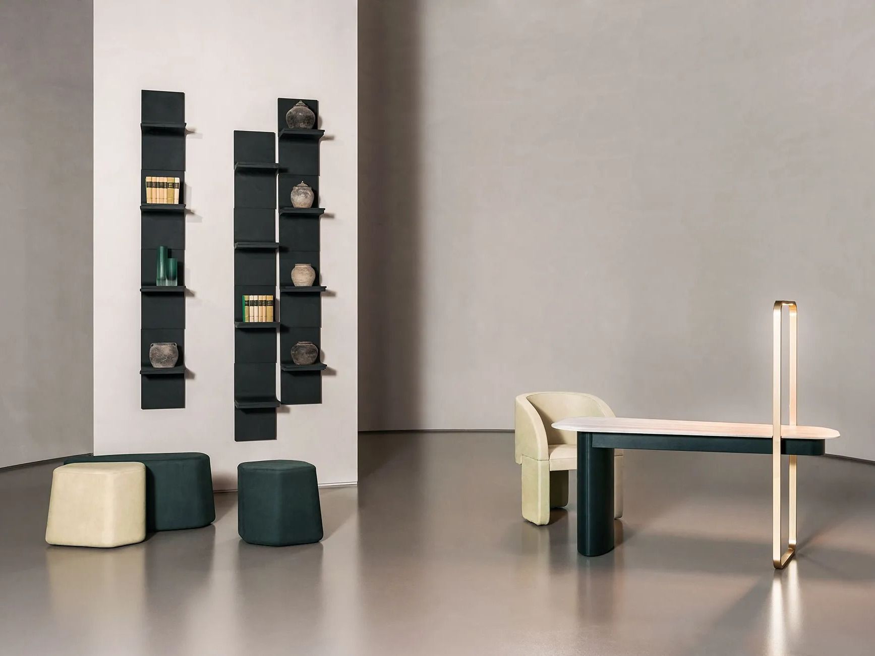 Бетонный модульный книжный шкаф Baxter HUGO ARCH-00145469 - Вид №1