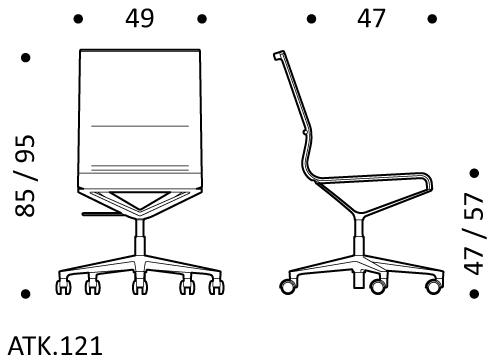 ICF Поворотный офисный стул с сеткой на 5 спиц и подлокотниками Stick chair sun-id-1490662 - Вид №1