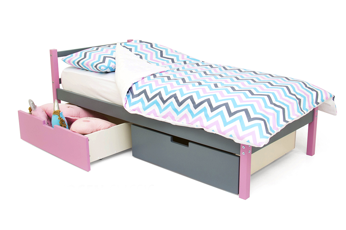 Детская кровать Svogen classic лаванда, графит БЕЛЬМАРКО  326805 Розовый;серый Santreyd  - Вид №3