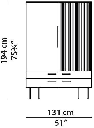 BAXTER Лакированный буфет с распашными дверцами с ящиками Plissé sun-id-1470201 - Вид №4