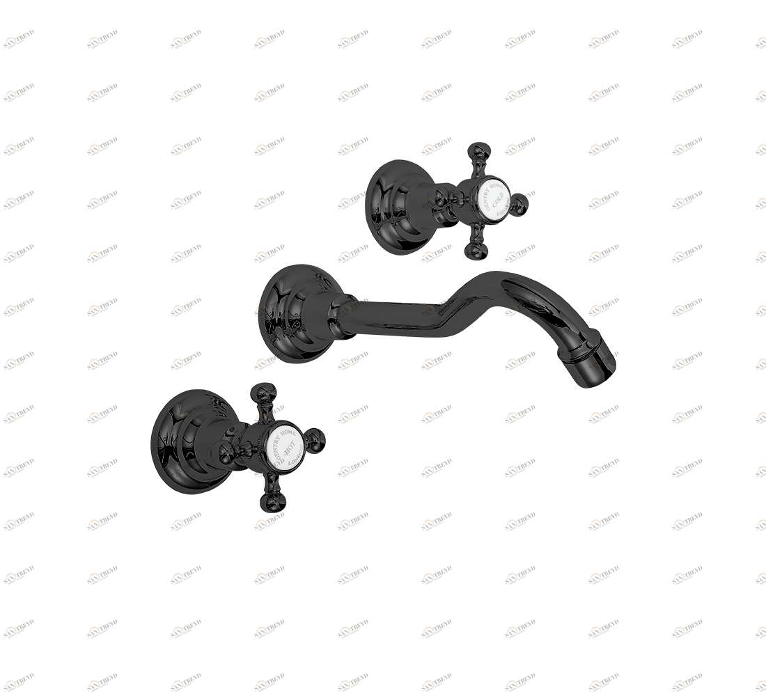 Gentry Home Центр смесителя для раковины до центра два отверстия под смеситель мм Antique Темный никель GH102033