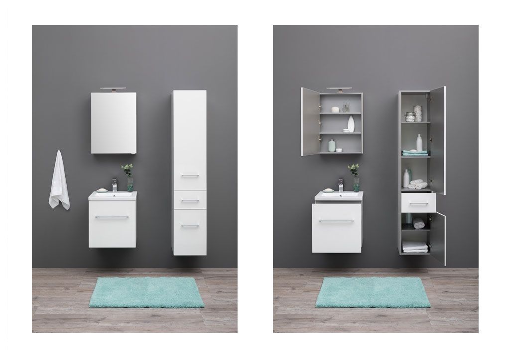 Шкаф-пенал для ванной Aquanet Порто 35 белый 00195732 - Вид №4