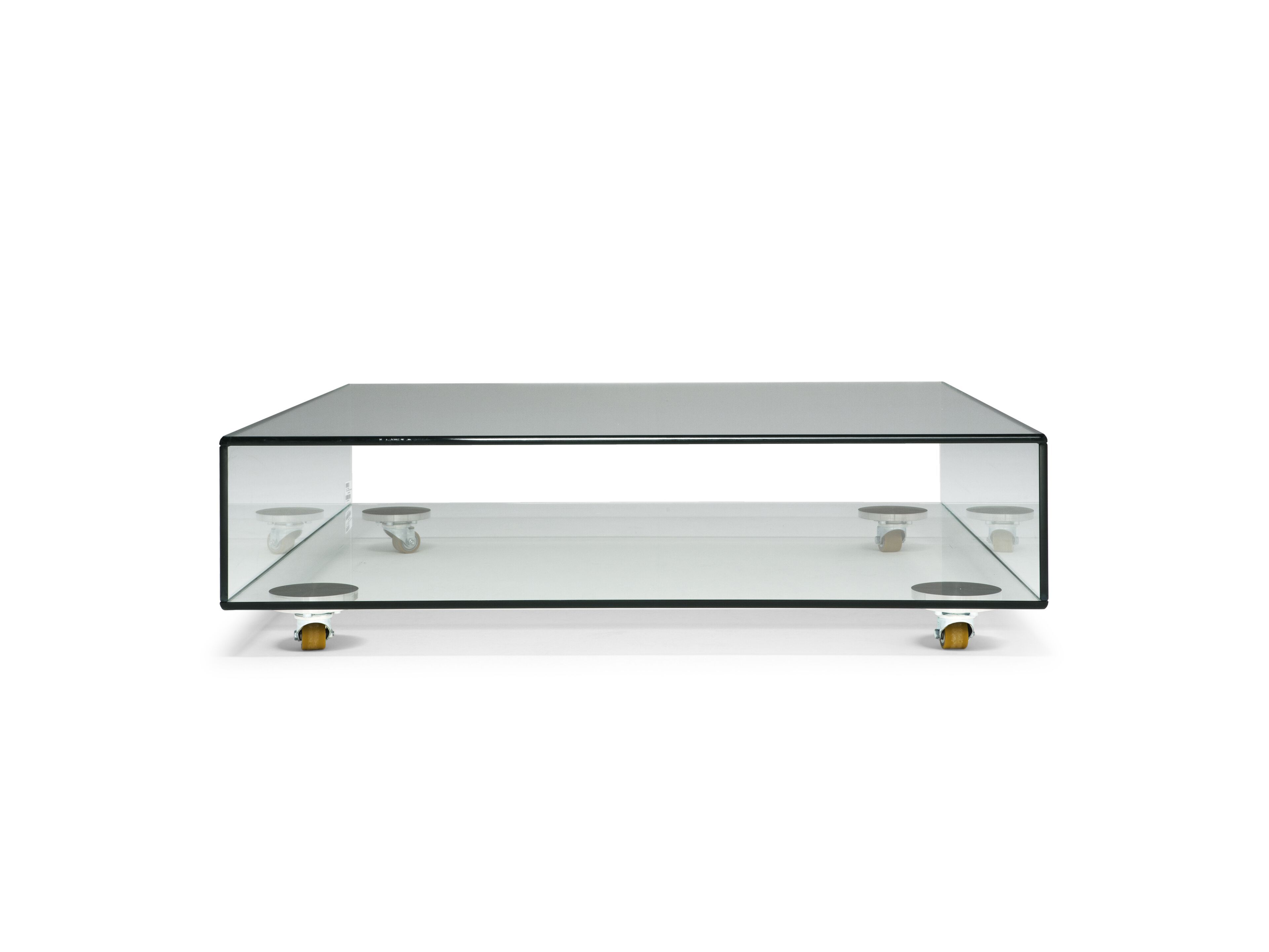 Стеклянный низкий квадратный журнальный столик с колесами Natuzzi Italia PATIO ARCH-00110550 - Вид №1