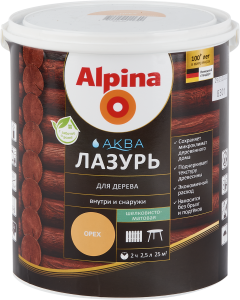 84586780 Лазурь акриловая орех 2.5 л STLM-0052365 ALPINA