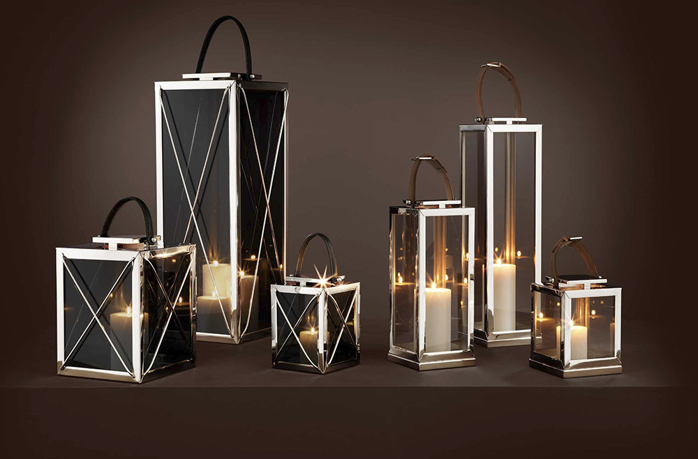 Подсвечник-фонарь серебристый Georgian L от Eichholtz EICHHOLTZ  246112 Прозрачный;серебро  - Вид №1