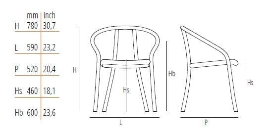 Стул из бука с подлокотниками In Stock Wiener GTV Design ARCH-00104499 - Вид №1