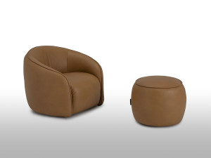 Кожаное кресло с подлокотниками