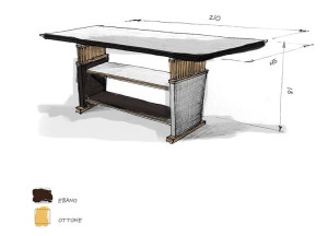 Деревянная прямоугольная консоль с полками