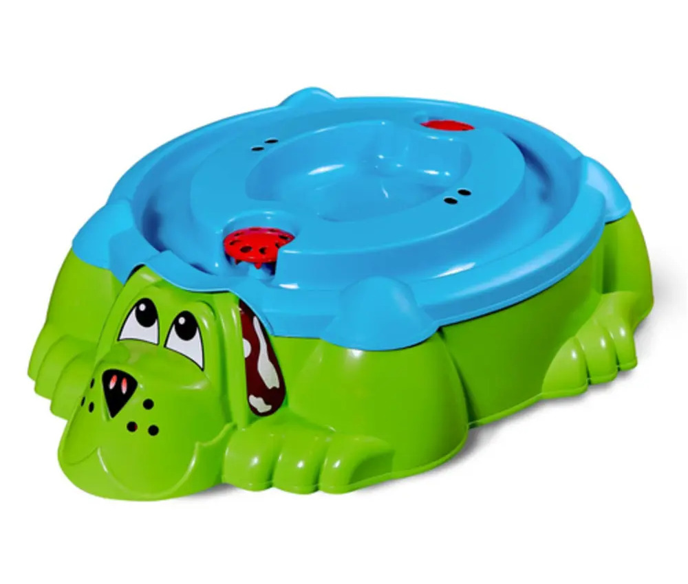 91026883 Песочница Sheffilton Kids Собачка с крышкой 432 зеленый/голубой STLM-0965251