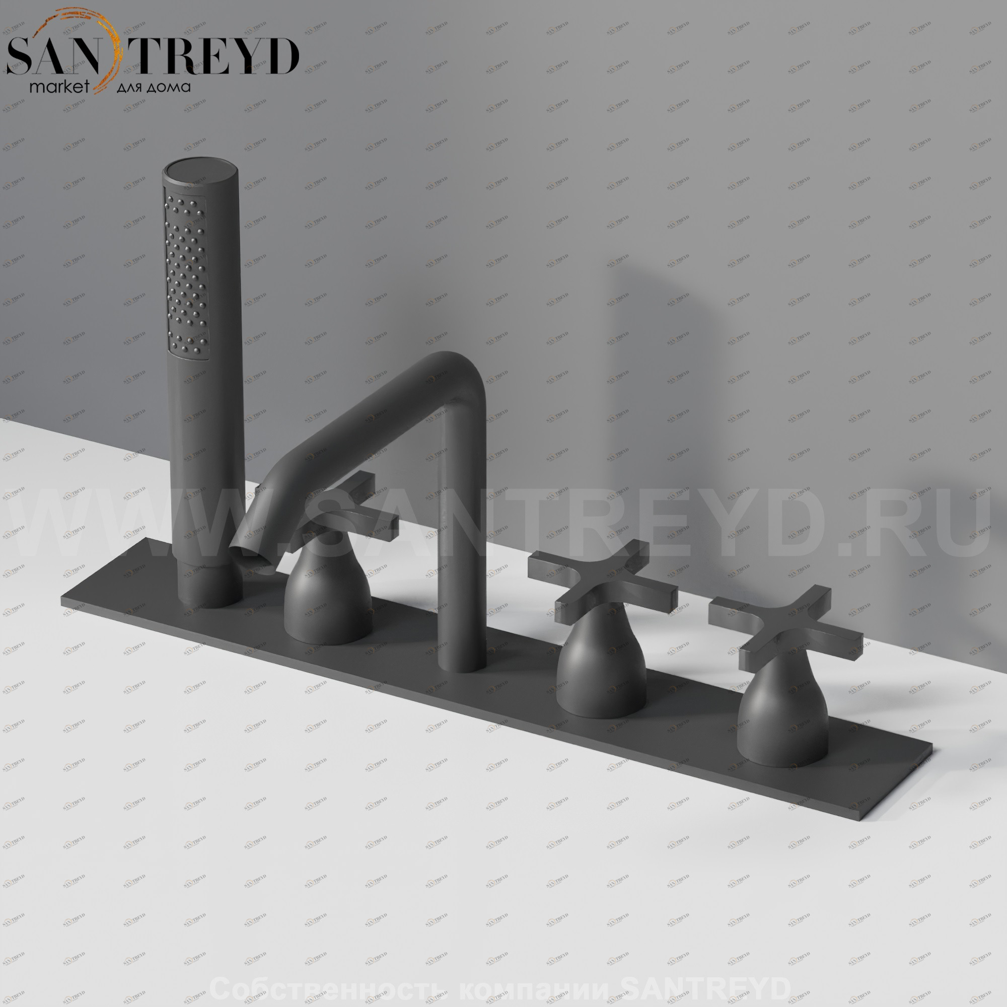 Напольный смеситель AMEM326E MEMORY для ванны черный матовый Agape