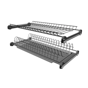 Сушилка для посуды 60x50x60 см двухуровневая металл цвет антрацит