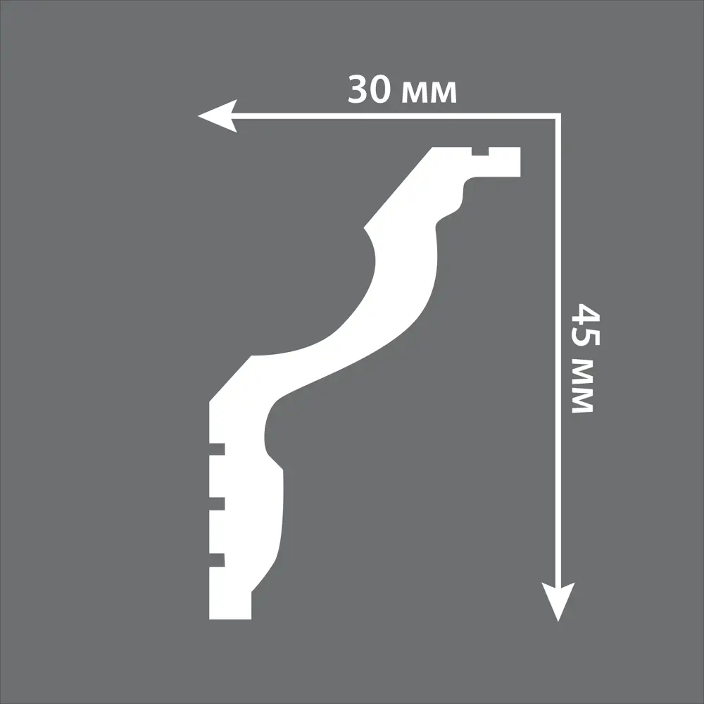 Плинтус потолочный полистирол Decomaster 148B-60 белый 30х45х2000 мм STLM-2184054 - Вид №2