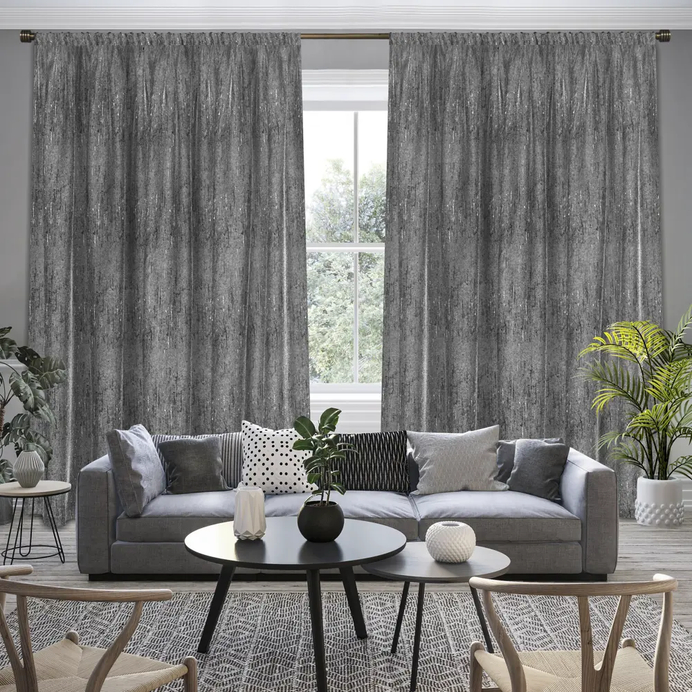 Ткань 1 м/п Венеция бархат 300 см цвет серый GARDEN STLM-2106330 - Вид №5