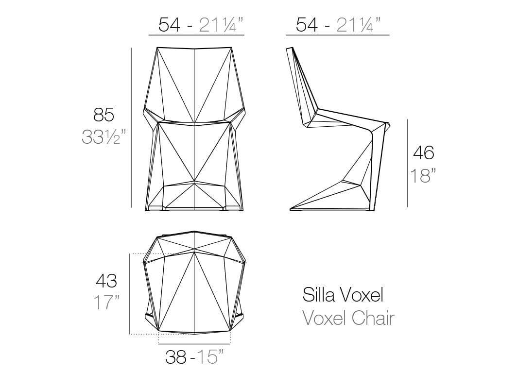Штабелируемый садовый стул из полипропилена Vondom воксель ARCH-00055589 - Вид №15