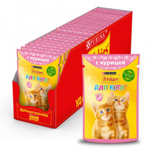 ПР0051848*24 Корм для котят с курицей в подливе, пауч 85 г (упаковка - 24 шт) Friskies