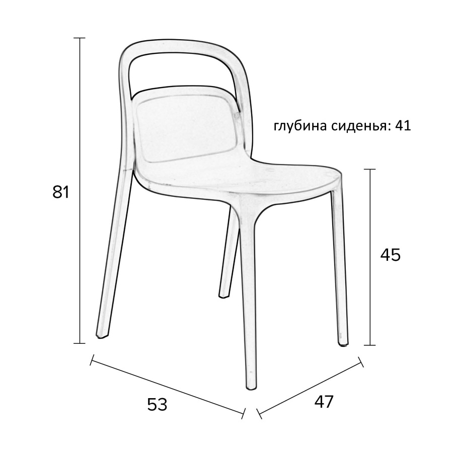 Стул Rex белый White Label Living 1100308 - Вид №9