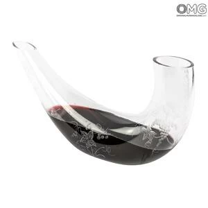 3506 ORIGINALMURANOGLASS Декантер Вальполичелла с резным узором - муранское стекло OMG 31 см