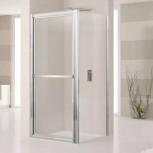 Душевой уголок 78x78 LUNES O+F Novellini LUNES с серебристым профилем