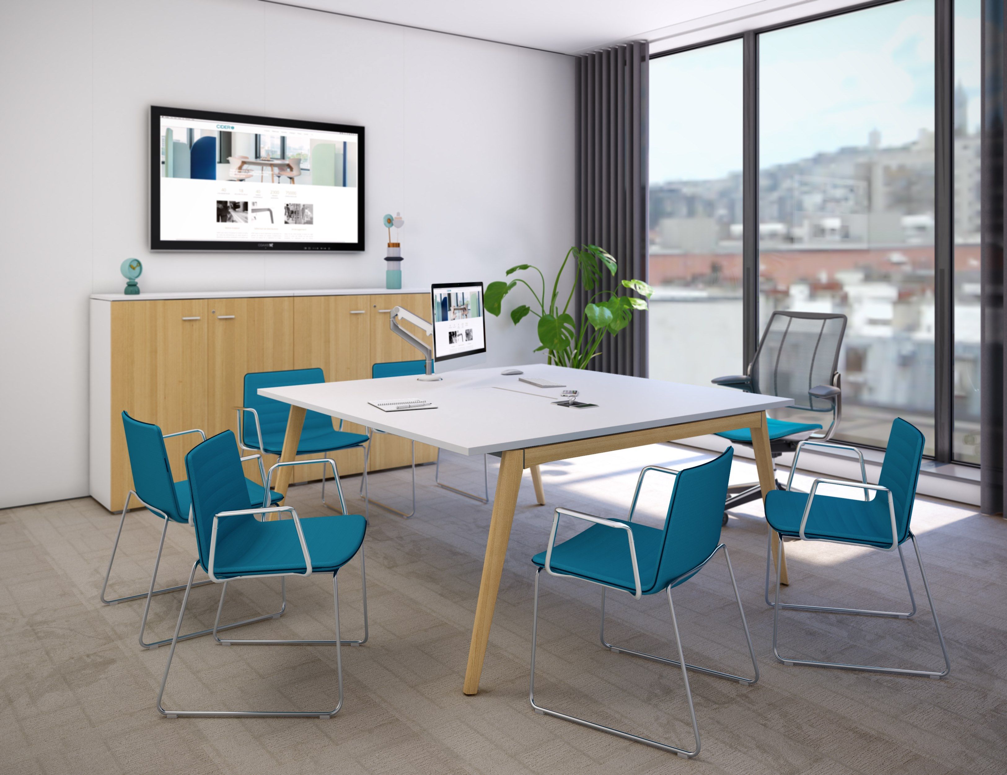 Деревянный стол для совещаний с системой люверсов Cider Edition Академия ARCH-00078716 - Вид №1