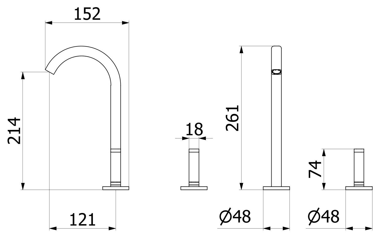 Смеситель для раковины на столешнице со сливом IB Elio ARCH-00124741 - Вид №23