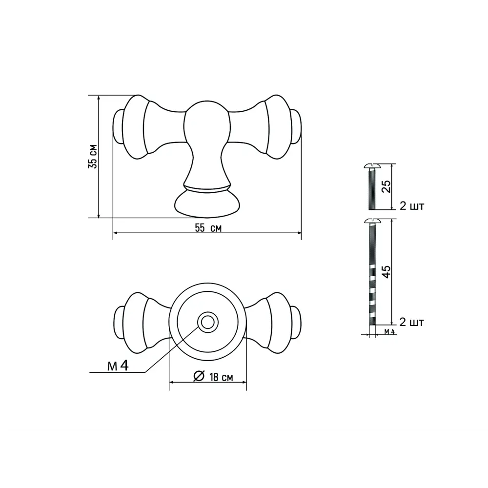 86899789 Ручка-кнопка мебельная Almerald ЦАМ цвет бронза STLM-1008371 PALLADIUM  - Вид №3