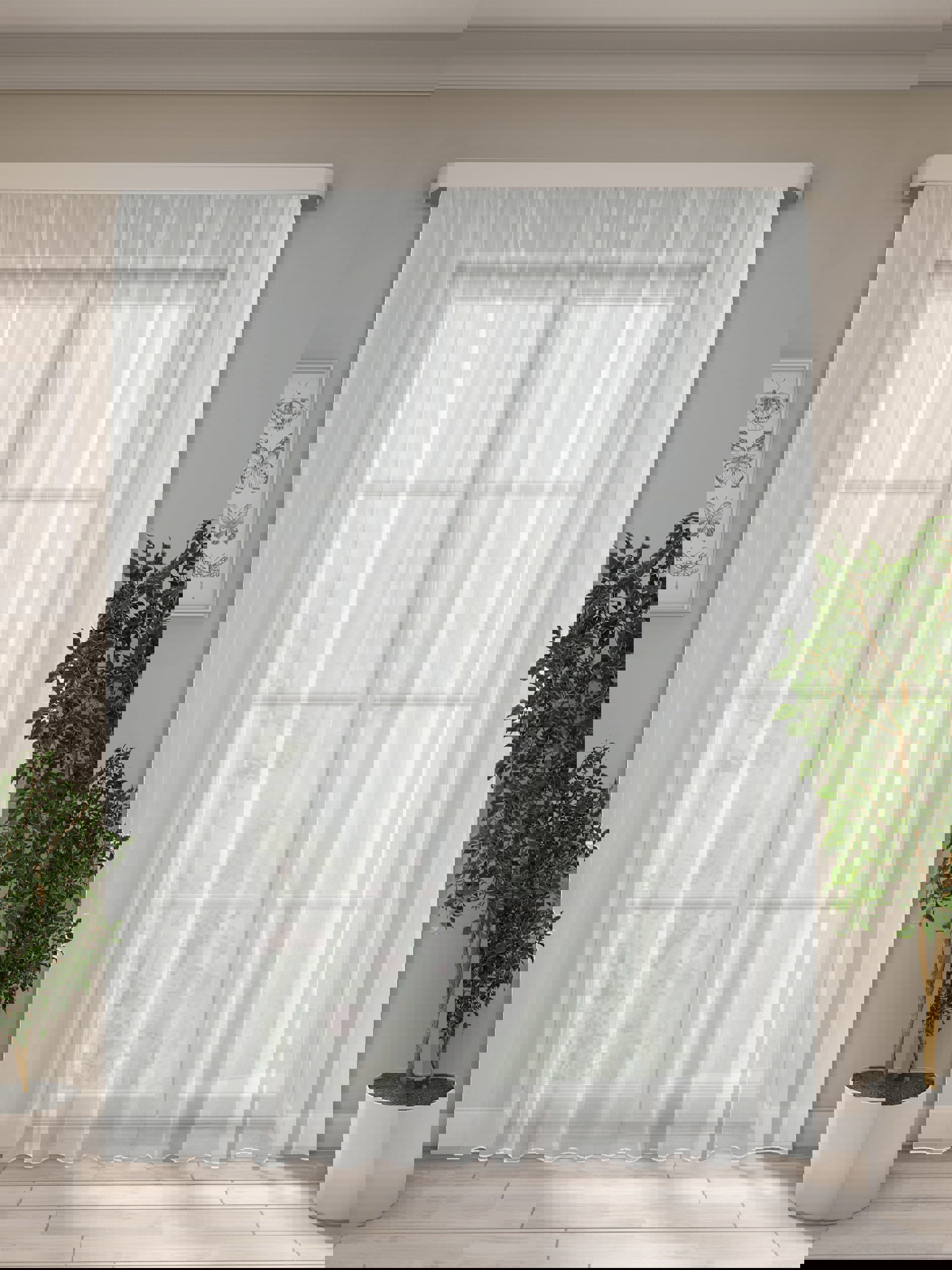 91066546 Тюль на шторной ленте Сетка 300x260 см цвет белый STLM-0465888 ТД ТЕКСТИЛЬ