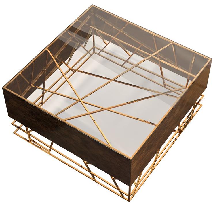 Malabar Квадратный стеклянный журнальный столик для гостиной sun-id-1418506 - Вид №3