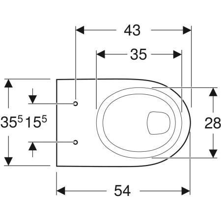 203140000 Подвесной унитаз горизонтальный смыв Geberit Renova Geberit  - Вид №2
