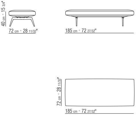 Flexform Мягкая скамья из ткани Este sun-id-1417243 - Вид №4