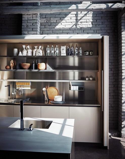 Cesar Модульная кухня из нержавеющей стали и феникса с островом Maxima 2.2 sun-id-1450647 - Вид №6