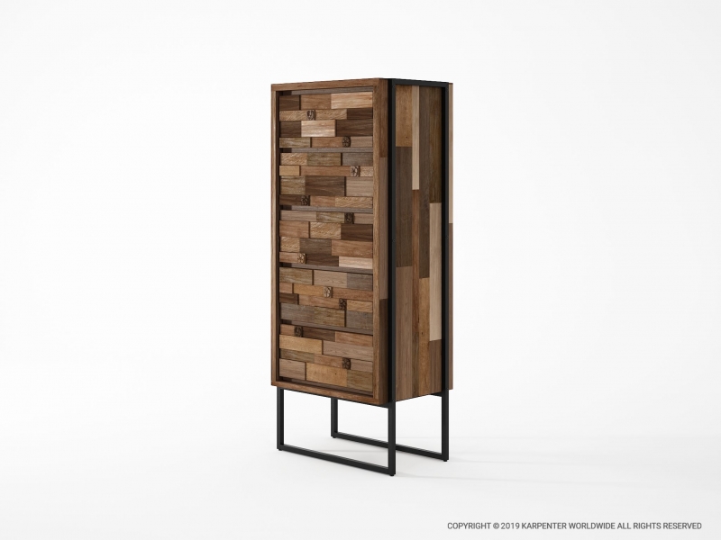 481_1181 Высокий комод с 5 ящиками Karpenter Carv'n in Black  - Вид №1