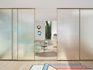 Печатная хрустальная раздвижная дверь