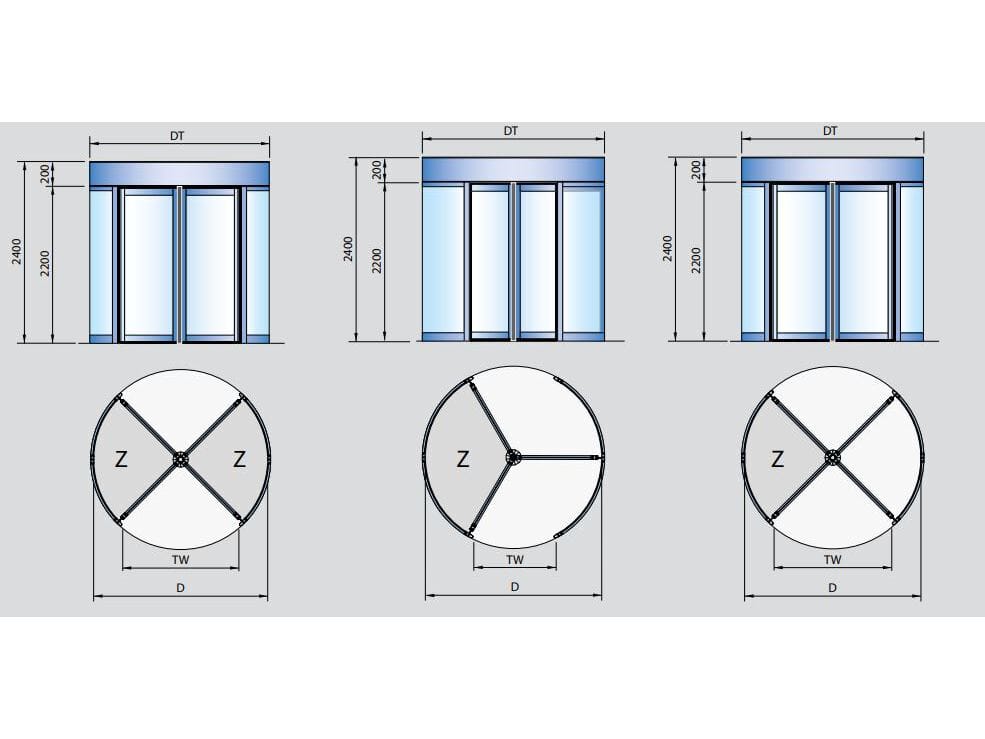 Поворотная дверь безопасности ASSA ABLOY Entrance Systems ASSA ABLOY MP200 ARCH-00093281 - Вид №2