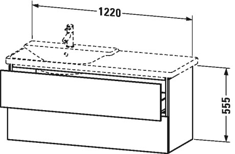 LC625401212 L-Cube Тумбочка подвесная Дуб брашированный, натуральный шпон Duravit - Вид №1