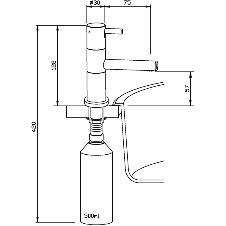 931210 Настольный дозатор мыла из нержавеющей стали WP195 WAGNER_EWAR A-LINE Wagner Ewar  - Вид №1