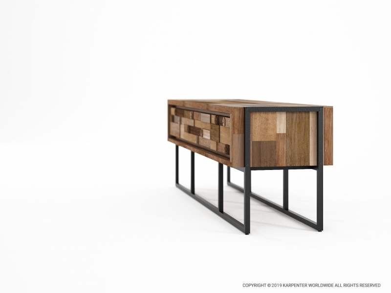 478_1178 Медиа-шкаф с 3 ящиками Karpenter Carv'n in Black  - Вид №2