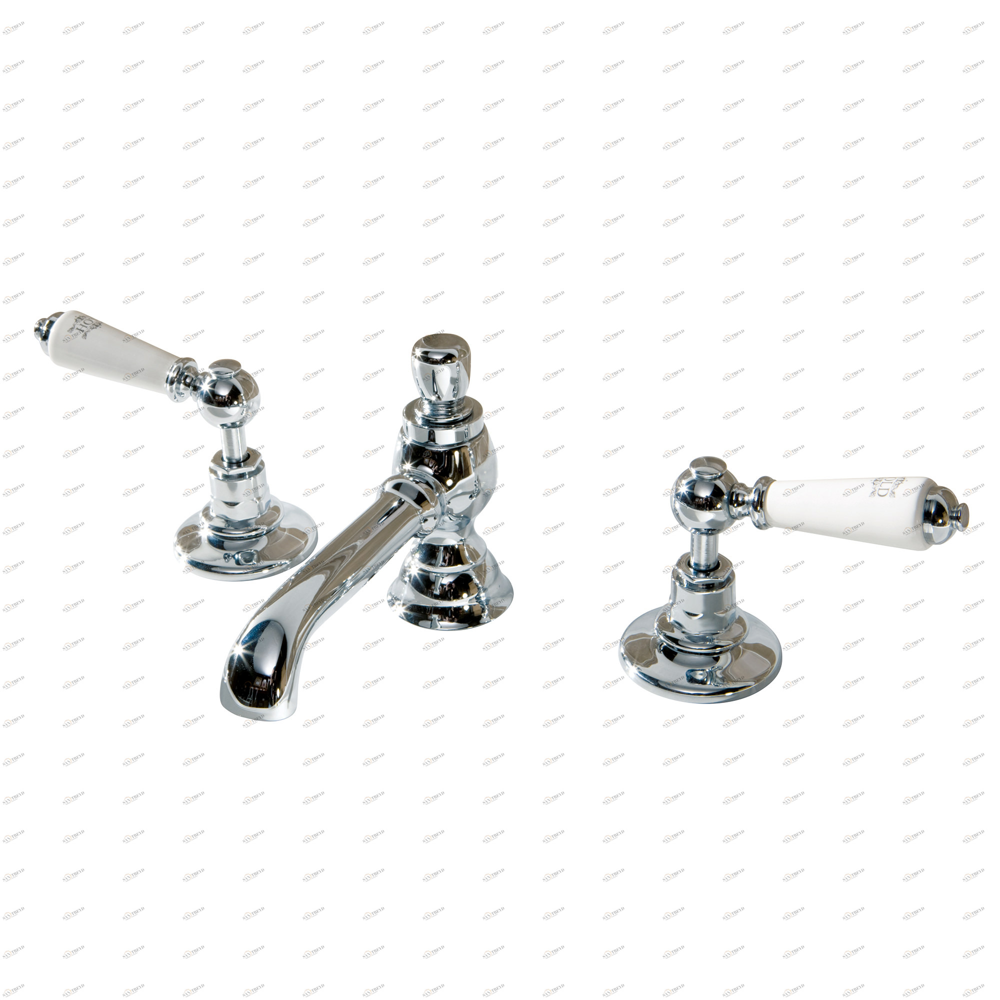 Traditional bathrooms Смеситель для раковины на 3 отверстия АСКОТ ЛАНГЛИ Tb490.514.bn 