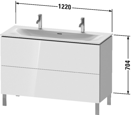 LC659905151 Тумбочка напольная L-Cube #LC6599 1220 x 481 мм Сосна коричневая, декор Duravit - Вид №1