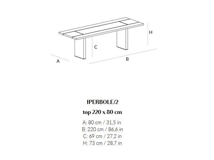 Прямоугольный обеденный стол из массива дерева Lando IPERBOLE ARCH-00150915 - Вид №3