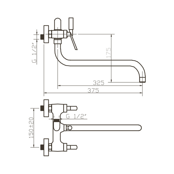 202-N MONTANA  Смеситель универсальный  ARGO kran 202nmontana - Вид №1