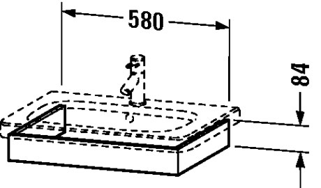 DS608000707 Подвесная раковина настенная овальная Duravit Durastyle серая - Вид №1