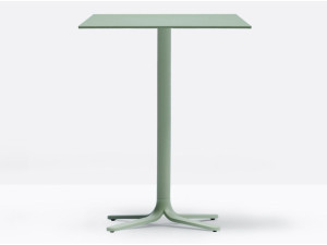 Высокий квадратный стол из литого алюминия со спицевым основанием