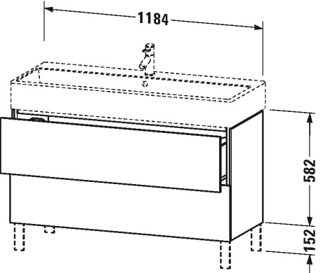 LC677907272 Тумбочка напольная L-Cube #LC6779 1184 x 459 мм Дуб брашированный, натуральный шпон Duravit - Вид №1