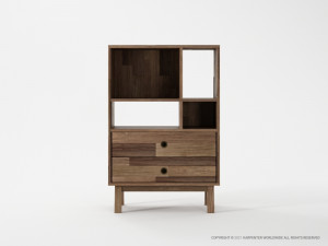 624_1332 Книжный шкаф - тип aw / 2 ящика Karpenter NEW BROOKLYN