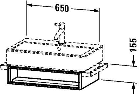 VE600504949 Тумбочка подвесная Vero #VE6005 650 x 431 мм Графит матовый, декор Duravit - Вид №1