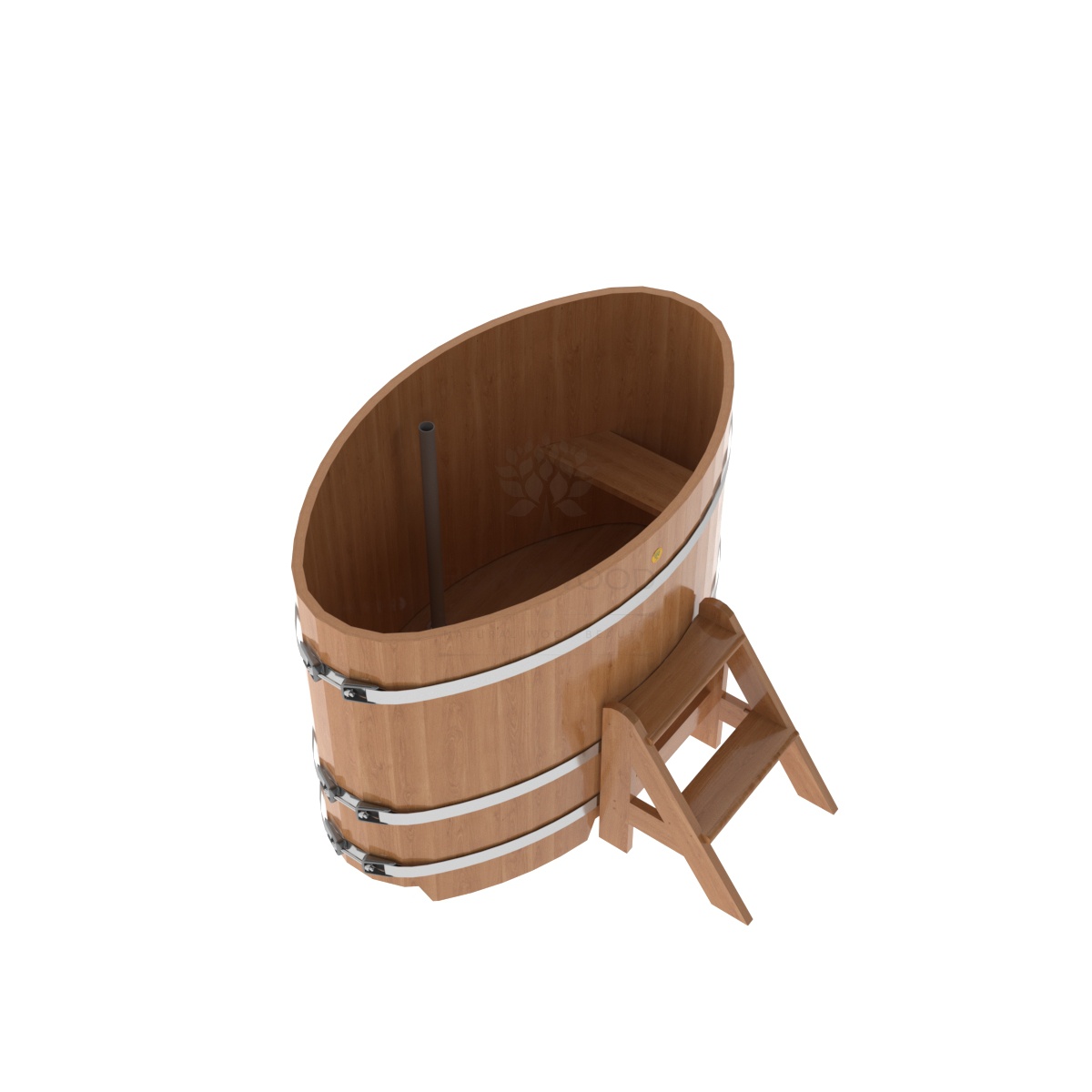 1271 Купель овальная из дуба 0,80х1,42х1,0 натуральная Alyarus  - Вид №1