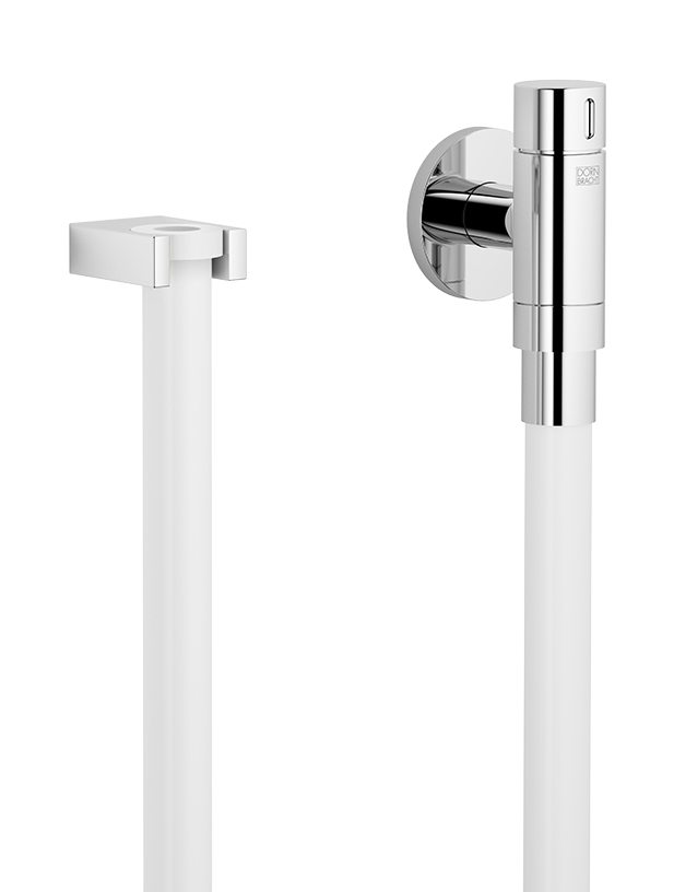 WATER TUBE Настенное колено Кнайпа с держателем шланга и отдельными розетками FlowReduce - Матовый хром DornBracht 27843979-93