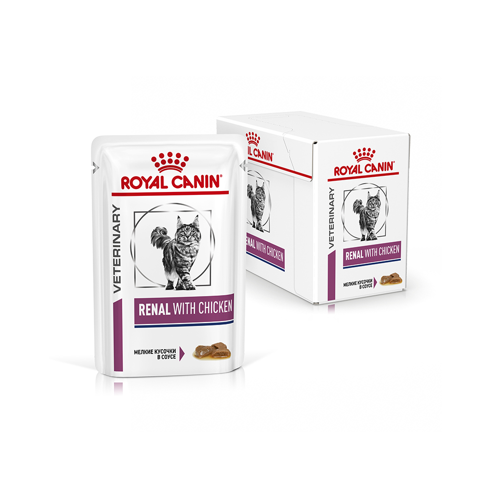 Т0023166 Корм для кошек Vet Diet Renal при почечной недостаточности курица пауч 85г ROYAL CANIN  - Вид №1