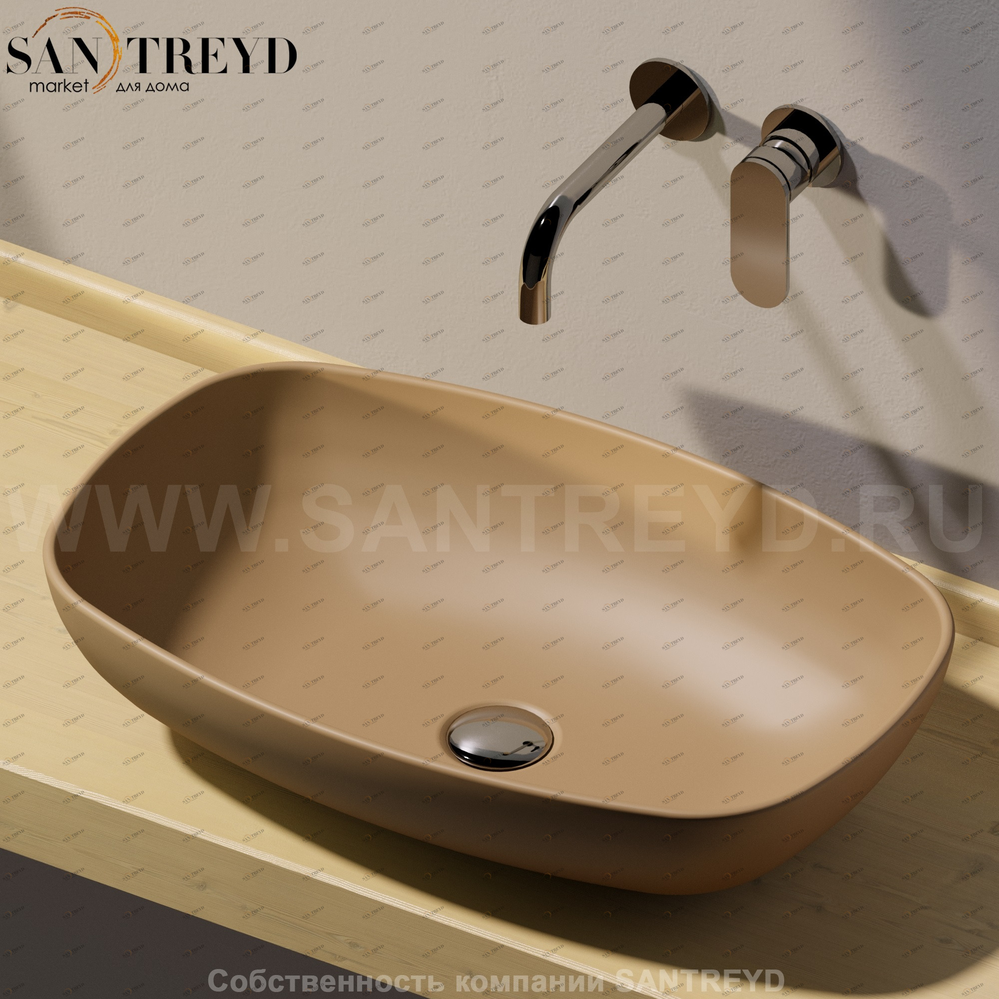 ND60A9004 Накладная раковина на столешницу  прямоугольная Ceramica Flaminia Nuda