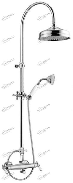 Rubinetteria Giulini Настенная термостатическая душевая стойка с ручным душем Praga - praga crystal F8209-prwc-s